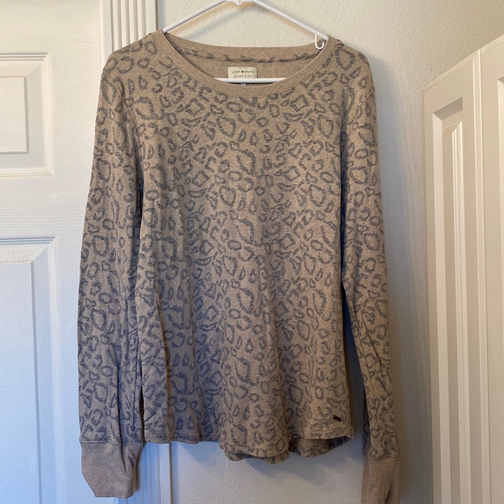 Lucky Brand Leopard Tan Sweater